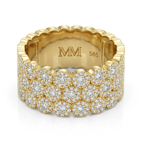 Cresta - Wide Pavé Set Moissanite Engagement Ring