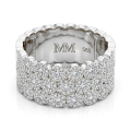 Cresta - Wide Pavé Set Moissanite Engagement Ring