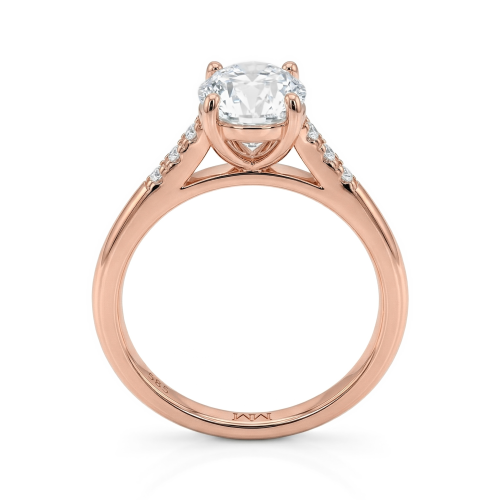 Mirage - Oval Cut Moissanite Engagement Ring with Pavé Side Stones