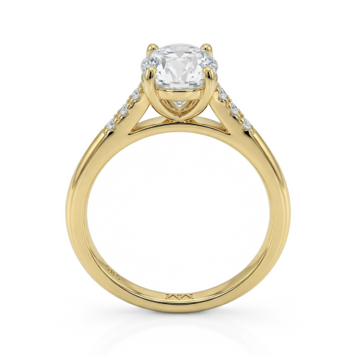 Mirage - Oval Cut Moissanite Engagement Ring with Pavé Side Stones