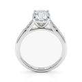 Mirage - Oval Cut Moissanite Engagement Ring with Pavé Side Stones