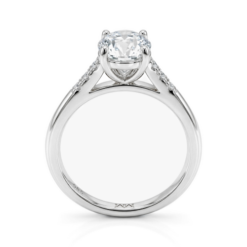 Mirage - Oval Cut Moissanite Engagement Ring with Pavé Side Stones
