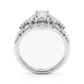Gardenia - Oval Moissanite Engagement Ring with Heart and Round Accents