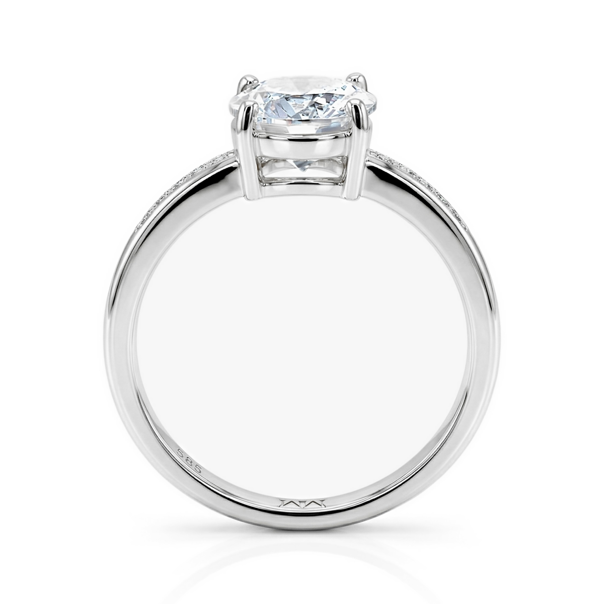 Ophelia - Moissanite Engagement Ring with Pavé Set Side Stones