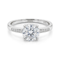 Ophelia - Moissanite Engagement Ring with Pavé Set Side Stones