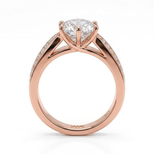 Sylphie – Moissanite Engagement Ring with Double Side Stones