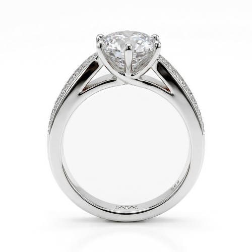 Sylphie – Moissanite Engagement Ring with Double Side Stones
