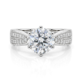 Sylphie - Moissanite Engagement Ring With Double Side Stones