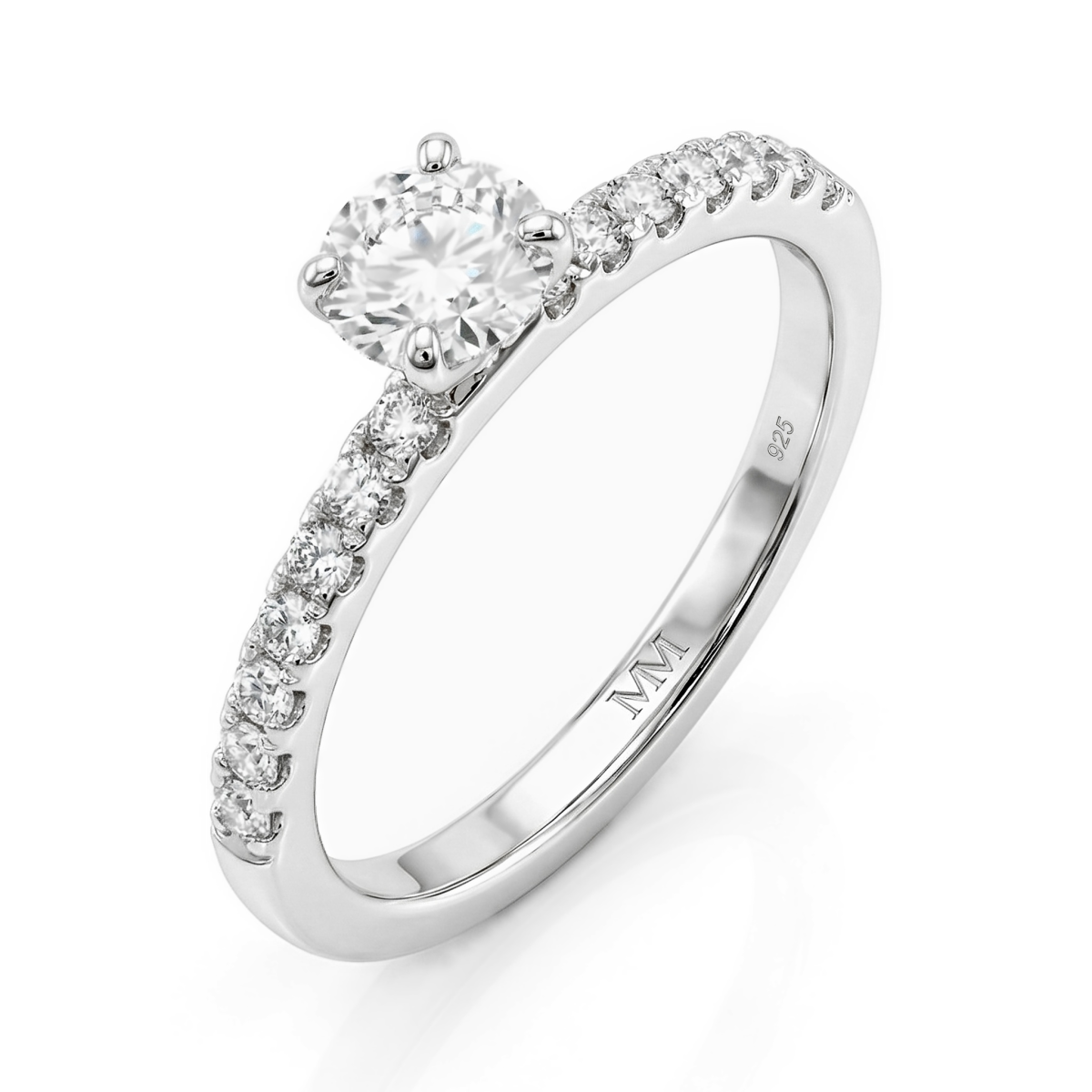 Finesse - Moissanite Engagement Ring With Side Stones