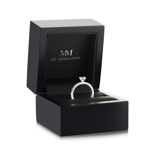  Aurora - Moissanite Ring With Minimalistic Side Stones