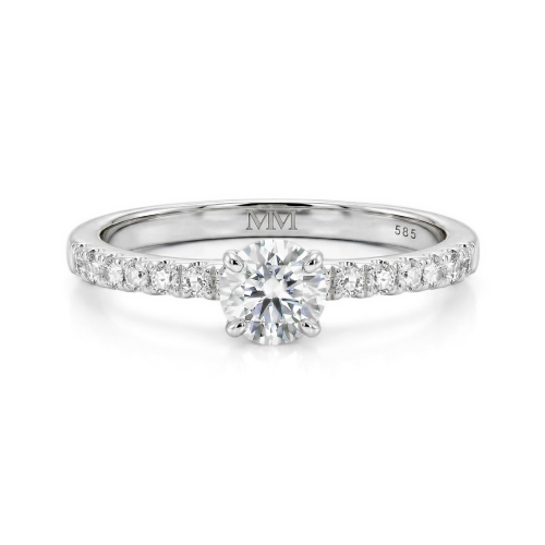  Aurora - Moissanite Ring With Minimalistic Side Stones