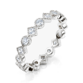 Verona - Square and Round Moissanite Eternity Ring with Milgrain Detailing