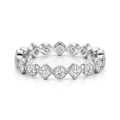 Verona - Square and Round Moissanite Eternity Ring with Milgrain Detailing