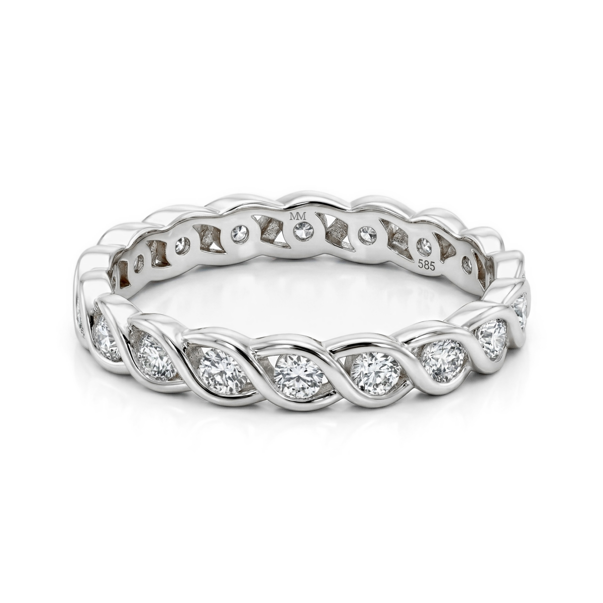 Celestine - Twisted Moissanite Eternity Ring in Bezel Setting