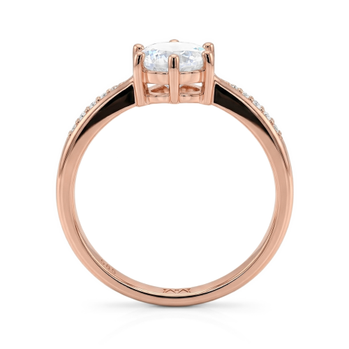 Stellar - Moissanite Engagement Ring with Pavé-Set Side Stones