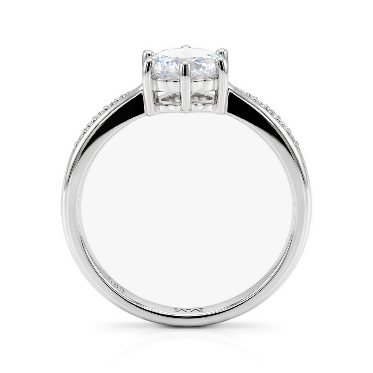 Stellar - Moissanite Engagement Ring with Pavé-Set Side Stones and Split Shank