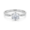 Stellar - Moissanite Engagement Ring with Pavé-Set Side Stones and Split Shank