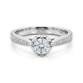 Celeste - Moissanite Engagement Ring With Pave Side Stones