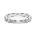 Aria - Curved Moissanite Wedding Band With Pavé Setting