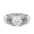 Roselle - Floral Moissanite Engagement Ring with Pavé Setting