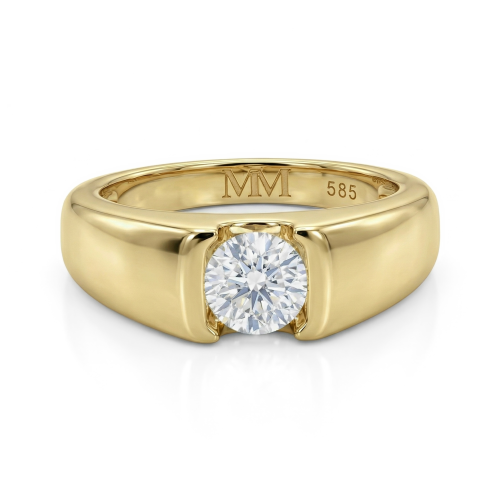 Vortex - Men's Moissanite Ring in Modern Tension-Style Bezel Setting