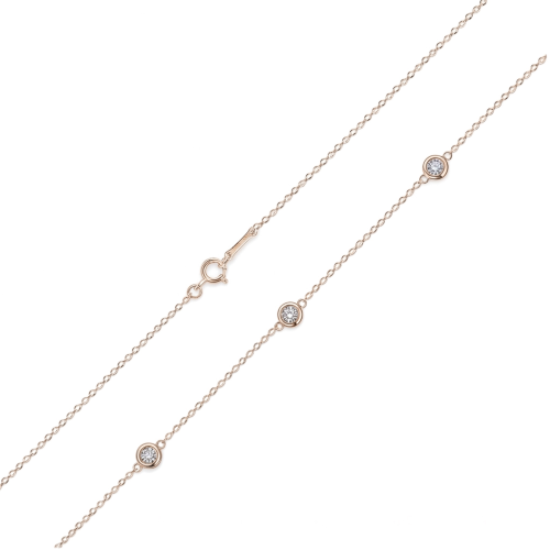 Circa - Bezel Set Moissanite Necklace with Adjustable Links