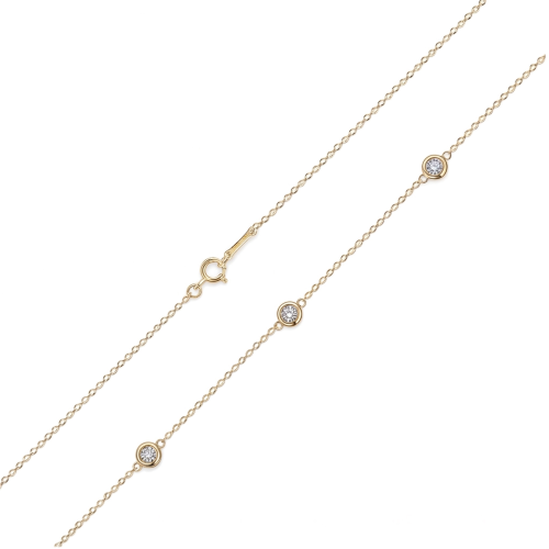 Circa - Bezel Set Moissanite Necklace with Adjustable Links