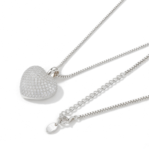 Serenade - Heart Shaped Pavé Moissanite Pendant