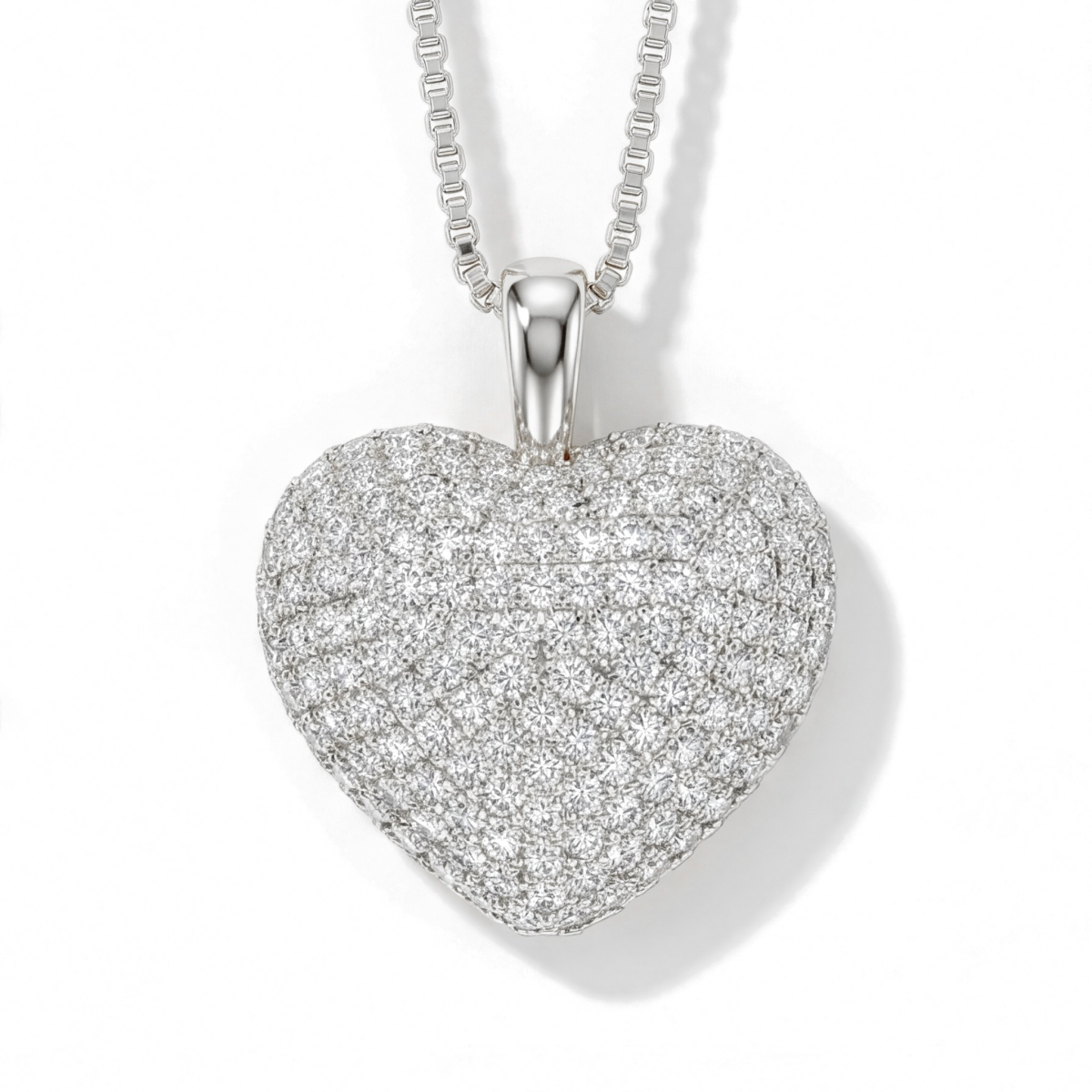 Serenade - Heart Shaped Pavé Moissanite Pendant
