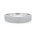 Glissade - Moissanite Ring with Pavé Setting and Tapered Band