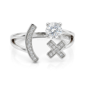 Lexis - Moissanite Ring With Cross And Crescent Pavé Design