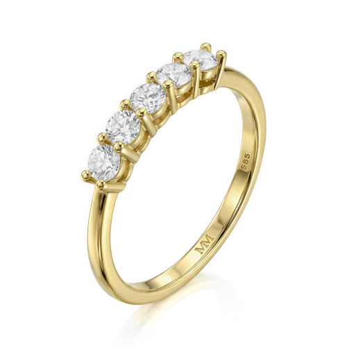Quintella - 5 Stones Moissanite Anniversary Ring