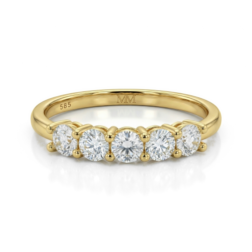 Quintella - 5 Stones Moissanite Anniversary Ring