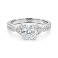Mirari - Moissanite Engagement Ring With Twisted Split Shank and Pavé Set Accents