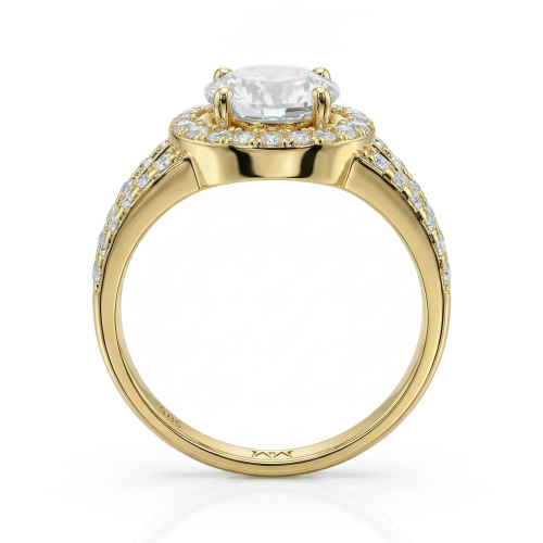 Regalyn - Moissanite Engagement Ring With Halo and Split Shank Design