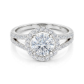 Regalyn - Moissanite Engagement Ring With Halo and Split Shank Design