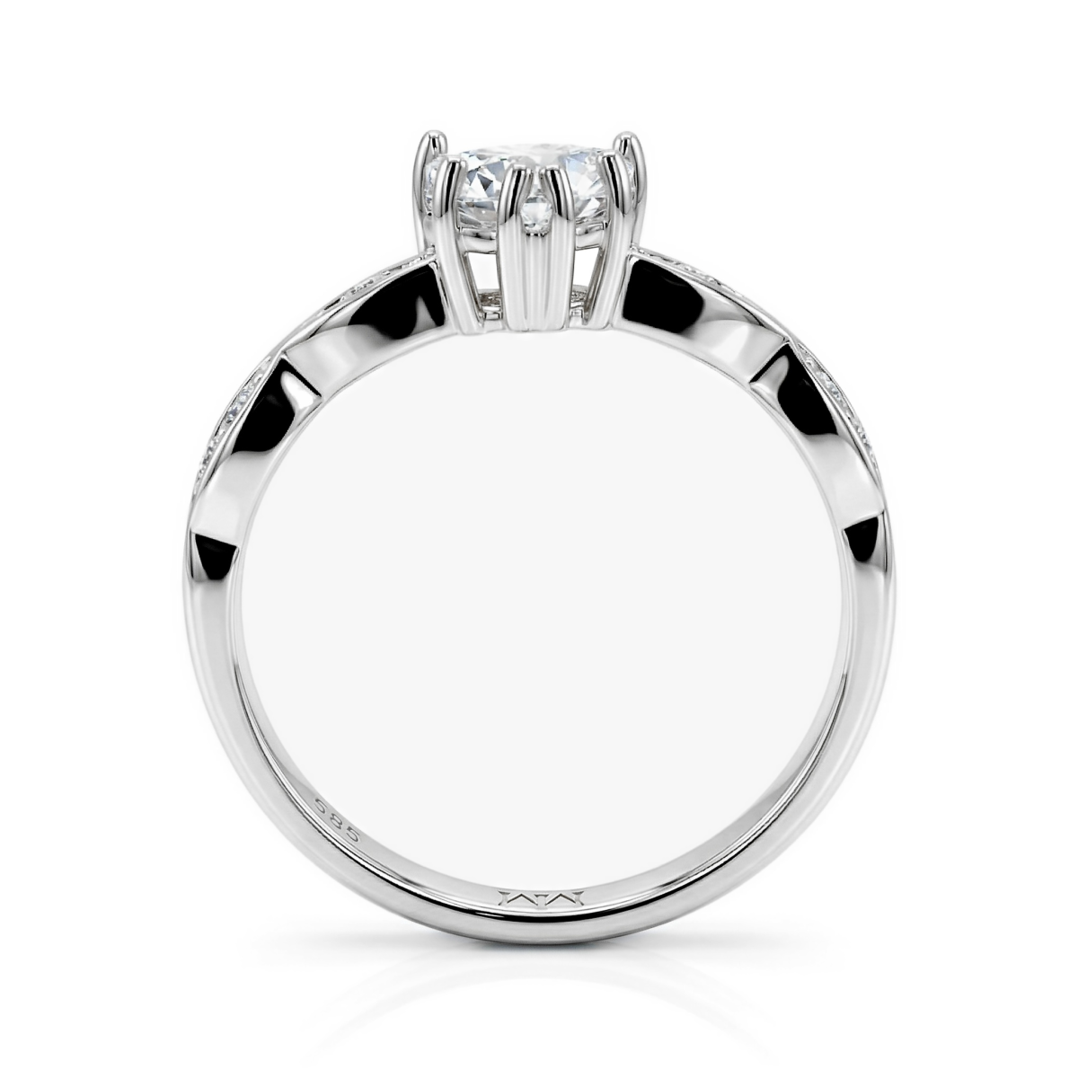 Affection - Heart Cut Moissanite Engagement Ring with Twisted Band