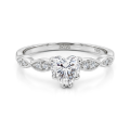 Affection - Heart Cut Moissanite Engagement Ring with Twisted Band