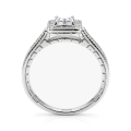 Paragone - Princess Cut Moissanite Halo Engagement Ring With Textured Band