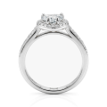 Amoria - Heart Cut Moissanite Engagement Ring with Halo and Pavé Set Side Stones