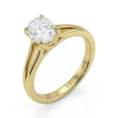 Grace – Oval Split-Shank Moissanite Ring