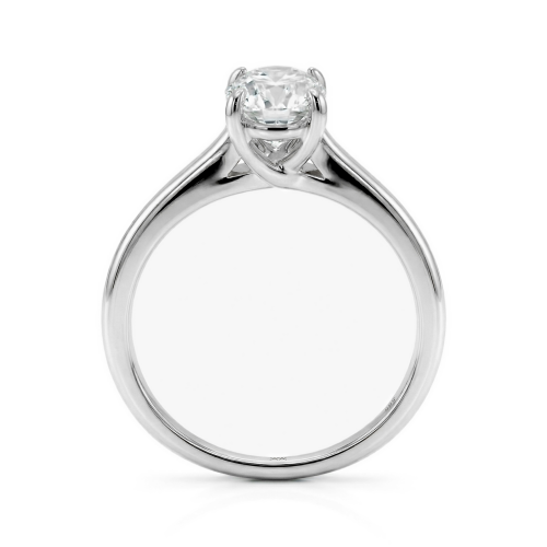 Ovaline - Moissanite Ring with Minimalistic Side Stones