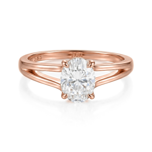 Grace – Oval Split-Shank Moissanite Ring