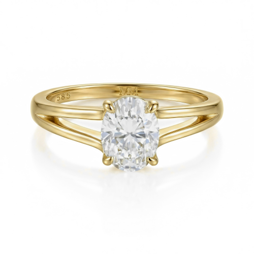 Grace – Oval Split-Shank Moissanite Ring
