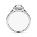 Orletta - Oval Moissanite Engagement Ring with Pavé Halo and Band
