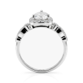 Elanore - Pear Cut Moissanite Engagement Ring with Twisting Pave Band