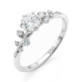  Aurora - Moissanite Ring With Minimalistic Side Stones