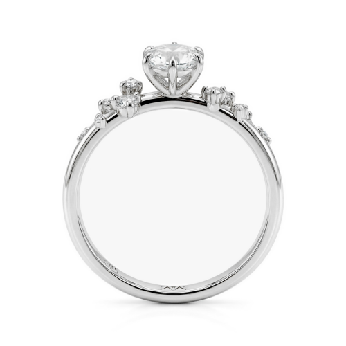 Ovaline - Moissanite Ring with Minimalistic Side Stones