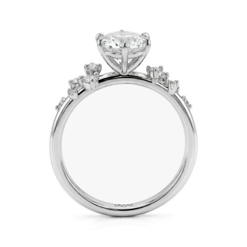 Aurora - Moissanite Ring with Minimalistic Side Stones