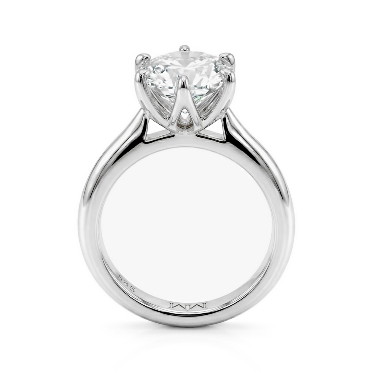 Yulia - Solitaire Moissanite Ring in Tulip Setting